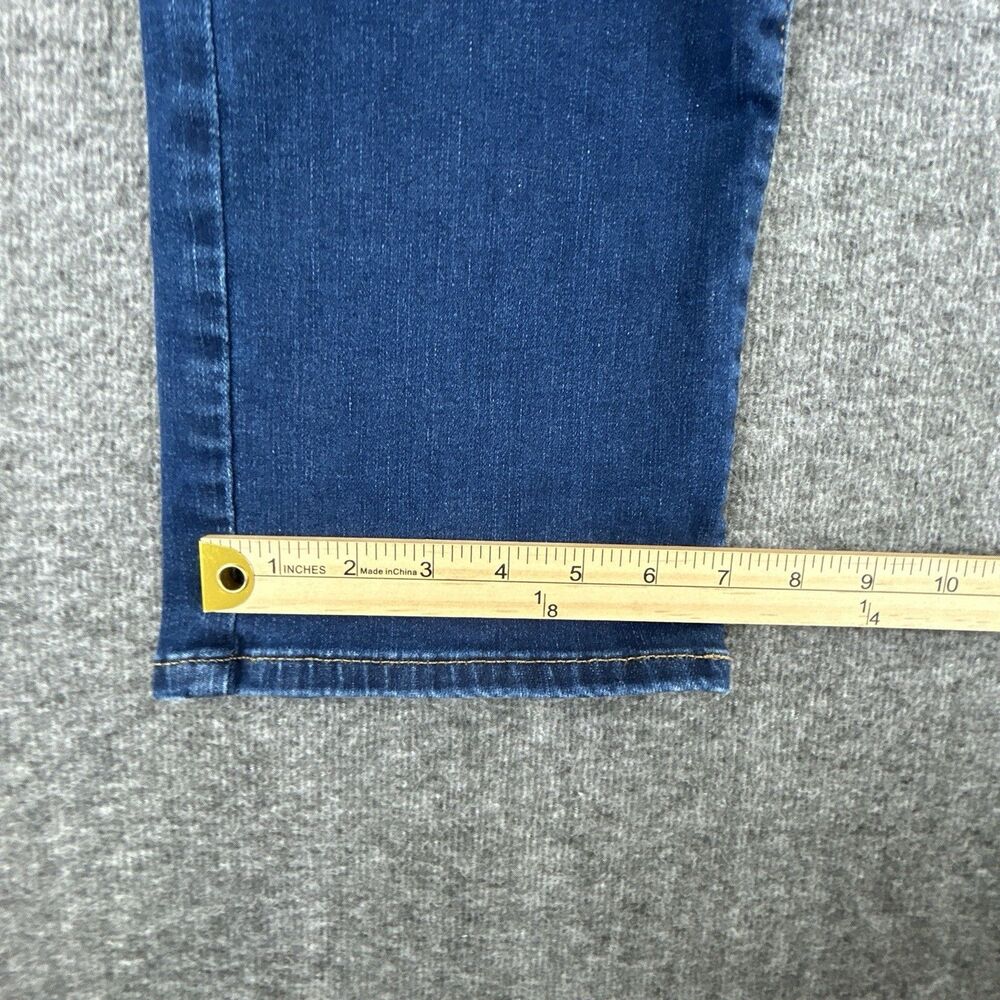 NYDJ Marilyn Straight Leg Dark Blue Denim Jeans Womens Size 12 Petite 31x31 Lift - Picture 12 of 12